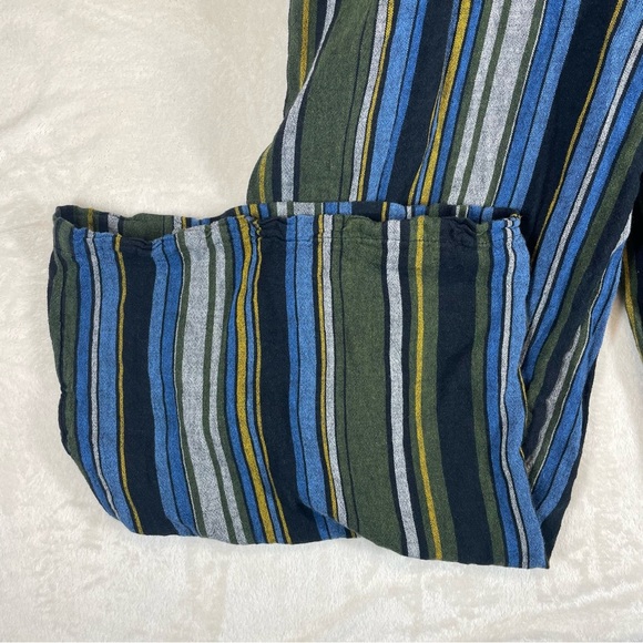 The Get linen jumpsuit striped green women’s large boho coastal summer - Picture 8 of 12